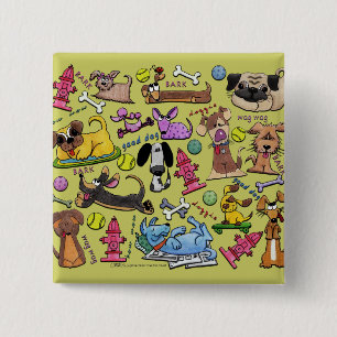 Dog Themed Collage Button