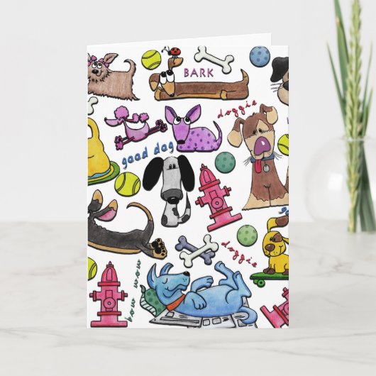 Dog Themed Collage Karte (Vorderseite)