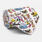 Dog Themed Collage Krawatte (Gerollt)