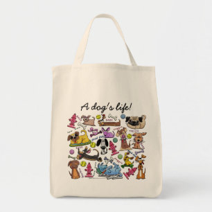 Dog Themed Collage Tote Bag Tragetasche