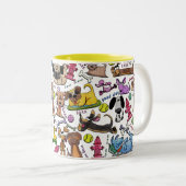 Dog Themed Collage Zweifarbige Tasse (VorderseiteRechts)