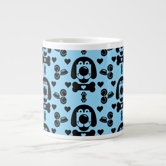 Dog Themed Gemustert Jumbo-Tasse (Vorderseite)