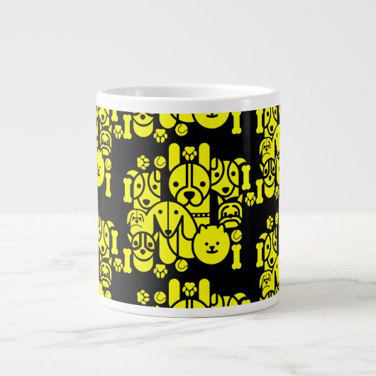 Dog Themed Gemustert Jumbo-Tasse (Vorderseite)