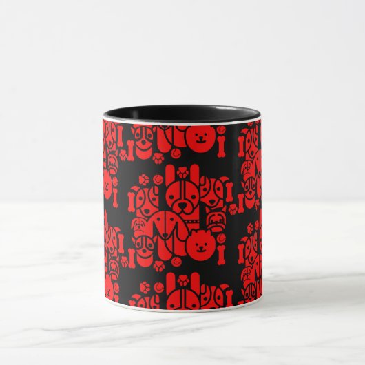 Dog Themed Gemustert Tasse (Zentrum)