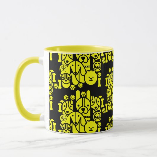 Dog Themed Gemustert Tasse (Links)