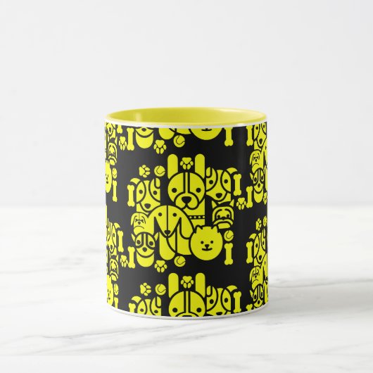 Dog Themed Gemustert Tasse (Zentrum)