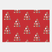 Dog Themed Red Christmas Geschenkpapier Set (Vorderseite)