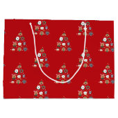 Dog Themed Red Christmas Große Geschenktüte (Rückseite)