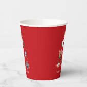 Dog Themed Red Christmas Pappbecher (Links)