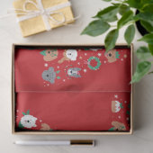 Dog Themed Red Christmas Seidenpapier (Geschenk)