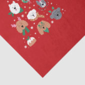 Dog Themed Red Christmas Seidenpapier (Ausschnitt)