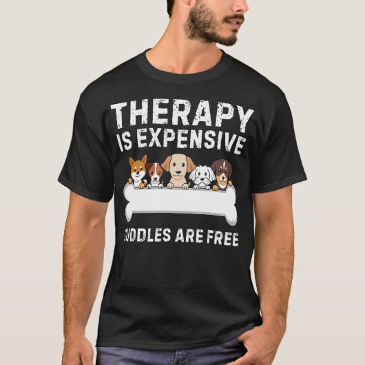 Dog Therapy Free Funny Dog Lover Puppy Paw Cuddles T-Shirt (Vorderseite)