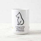 Dog Therapy Mug – Minimalist Pet Line Art Coffrt P Kaffeetasse (Mittel)