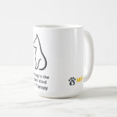 Dog Therapy Mug – Minimalist Pet Line Art Coffrt P Kaffeetasse (VorderseiteRechts)