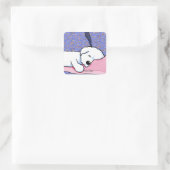 Dog Tired Bichon KiniArt Square Sticker (Tasche)