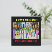 Dog Town City Chicago Feiertagskarte (Stehend Vorderseite)