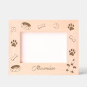 Dog Toys Dish Paw Prints 7x5 Geätzte Rahmen (Vorderseite)