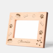 Dog Toys Dish Paw Prints 7x5 Geätzte Rahmen (Links)
