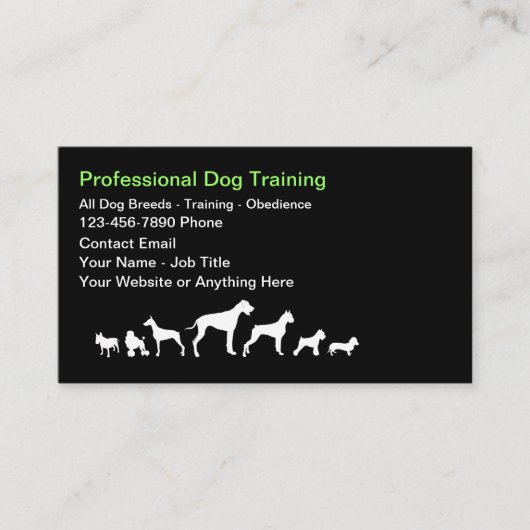Dog Trainer And Obedience Theme Business Cards Visitenkarte (Vorderseite)