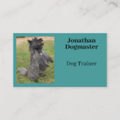 Dog Trainer Aqua Blue Aquamarines Foto Minimal Visitenkarte (Vorderseite)