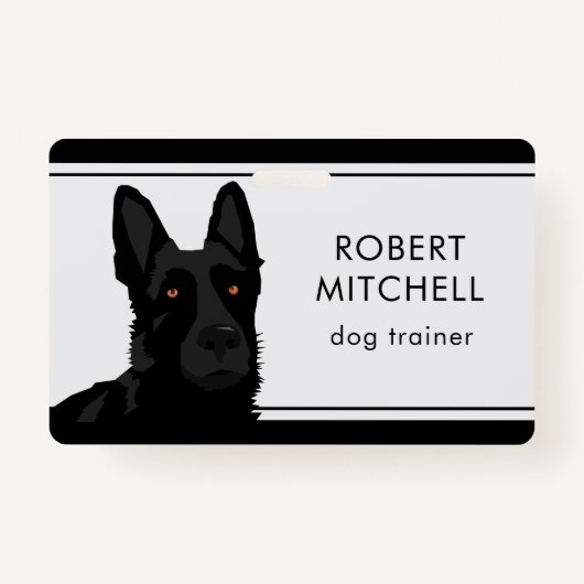 Dog Trainer Black German Shepherd Abzeichen Ausweis (Vorderseite)
