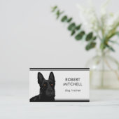 Dog Trainer Black German Shepherd Business Card Visitenkarte (Stehend Vorderseite)