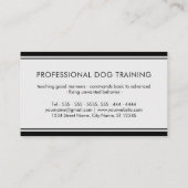 Dog Trainer Black German Shepherd Business Card Visitenkarte (Rückseite)