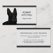 Dog Trainer Black German Shepherd Business Card Visitenkarte (Vorne/Hinten)