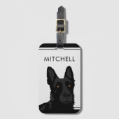 Dog Trainer Black German Shepherd Gepäckmarke Gepäckanhänger (Vorderseite Vertikal)