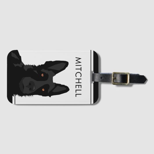 Dog Trainer Black German Shepherd Gepäckmarke Gepäckanhänger (Vorderseite (Horizontal))