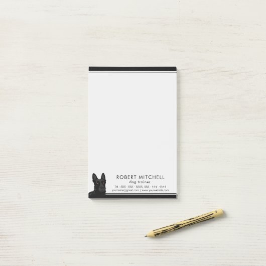 Dog Trainer Black German Shepherd Post-it® Notes Post-it Klebezettel (Auf Schreibtisch)