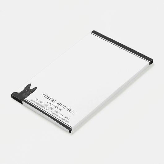 Dog Trainer Black German Shepherd Post-it® Notes Post-it Klebezettel (angewinkelt)