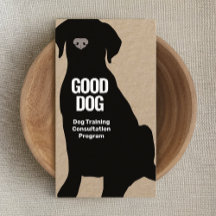 Dog Trainer Black Lab Kraft Business Card