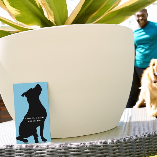 Dog Trainer Black Silhouette Visitenkarte