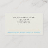 Dog Trainer - Canine Behaviorist Business Card Visitenkarte (Rückseite)