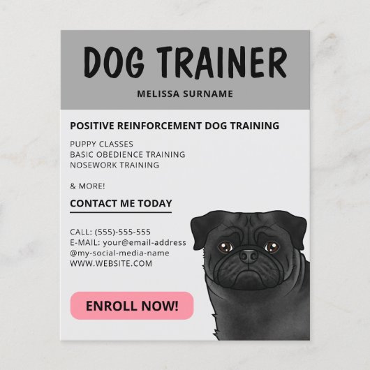 Dog Trainer Dog Dog Pet Service Grau Flyer (Vorne)