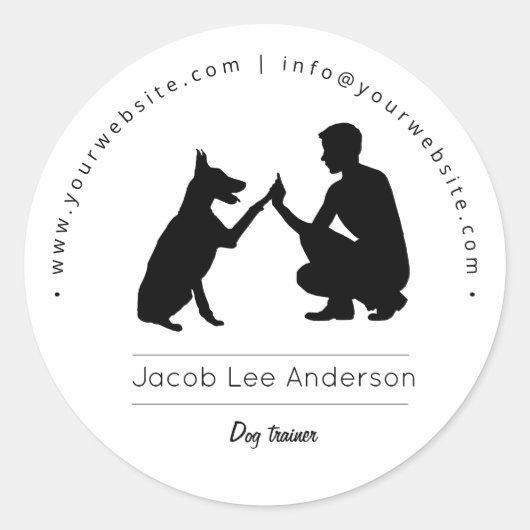 Dog-Trainer/Dog-Training Runder Aufkleber (Vorderseite)