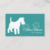 Dog Trainer | Dog Training School Aqua Visitenkarte (Rückseite)