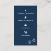 Dog Trainer | Dog Training School Deep Blue Visitenkarte (Rückseite)