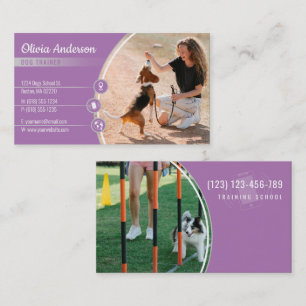 Dog Trainer Dog Training School Lavendel Visitenkarte