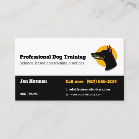 Dog Trainer | Dog Training School Visitenkarte (Vorderseite)