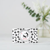 Dog Trainer Einfache Paws Pet Visitenkarte (Stehend Vorderseite)