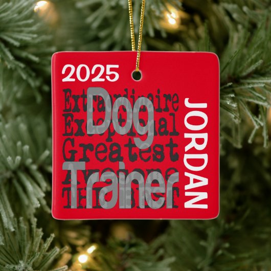 Dog Trainer Extraordinaire CUSTOM Keramikornament (Baum)