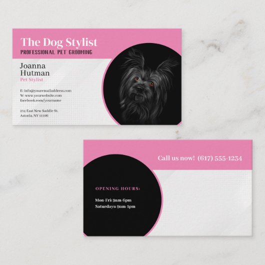Dog Trainer | Hunde-Stylist-Visitenkarte Visitenkarte (Vorne/Hinten)