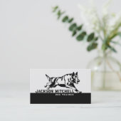 Dog Trainer - K9 Trainer Schwarz/Weiß Visitenkarte (Stehend Vorderseite)