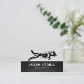 Dog Trainer - K9 Trainer Schwarz/Weiß Visitenkarte (Stehend Vorderseite)