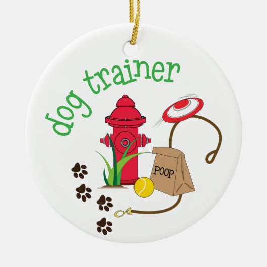 Dog Trainer Keramik Ornament (Vorne)