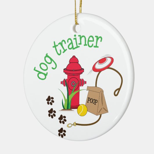 Dog Trainer Keramik Ornament (Links)