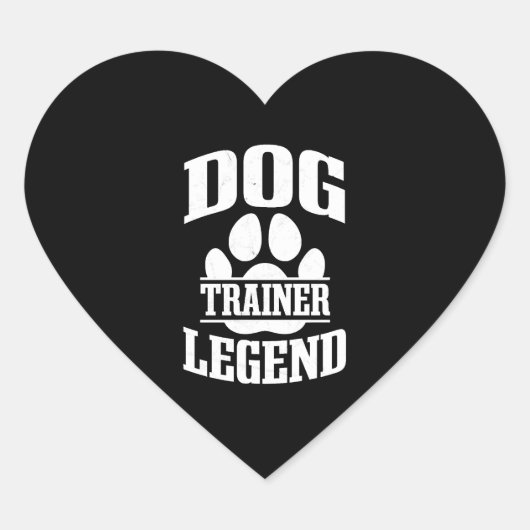 Dog Trainer Legend Herz-Aufkleber (Vorderseite)