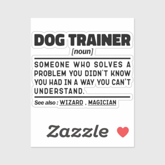 Dog Trainer Noun Cool Training Worker Funny Sprich Aufkleber (Blatt)